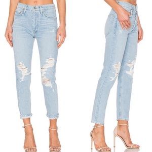 Agolde Jamie High Rise Classic Destroyed Jeans